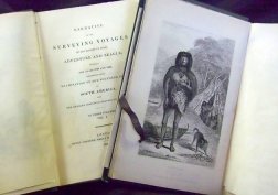 Charles Darwin's first published work, in collaboration with two other authors: Narrative of the Surveying Voyages of his Majesty's Ships Adventure and Beagle between the years 1826 and 1836