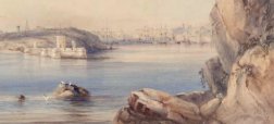 Conrad Martens, Sydney (detail), 1836, watercolour with scraping- out
