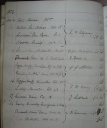 Royal Society Library Lending Register (MS/403), showing that Charles Darwin borrowed the Royal Society Library’s copy of 'Gleanings from the Menagerie and Aviary at Knowsley Hall' in 1856